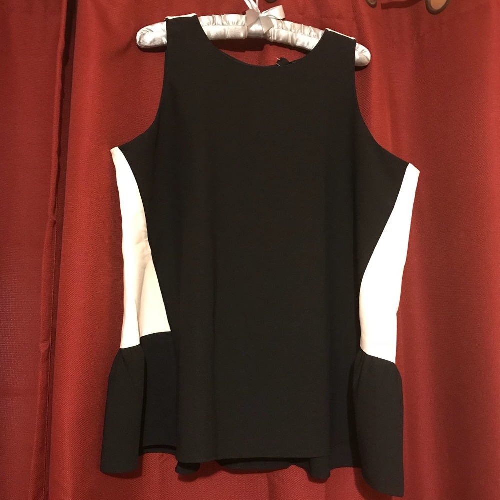 Ann Taylor black and white top